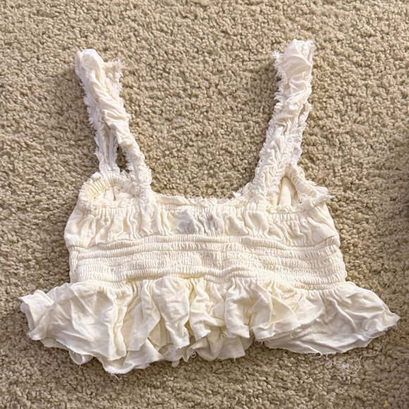 urban outfitters off white ruffled top - Picture 3 of 3